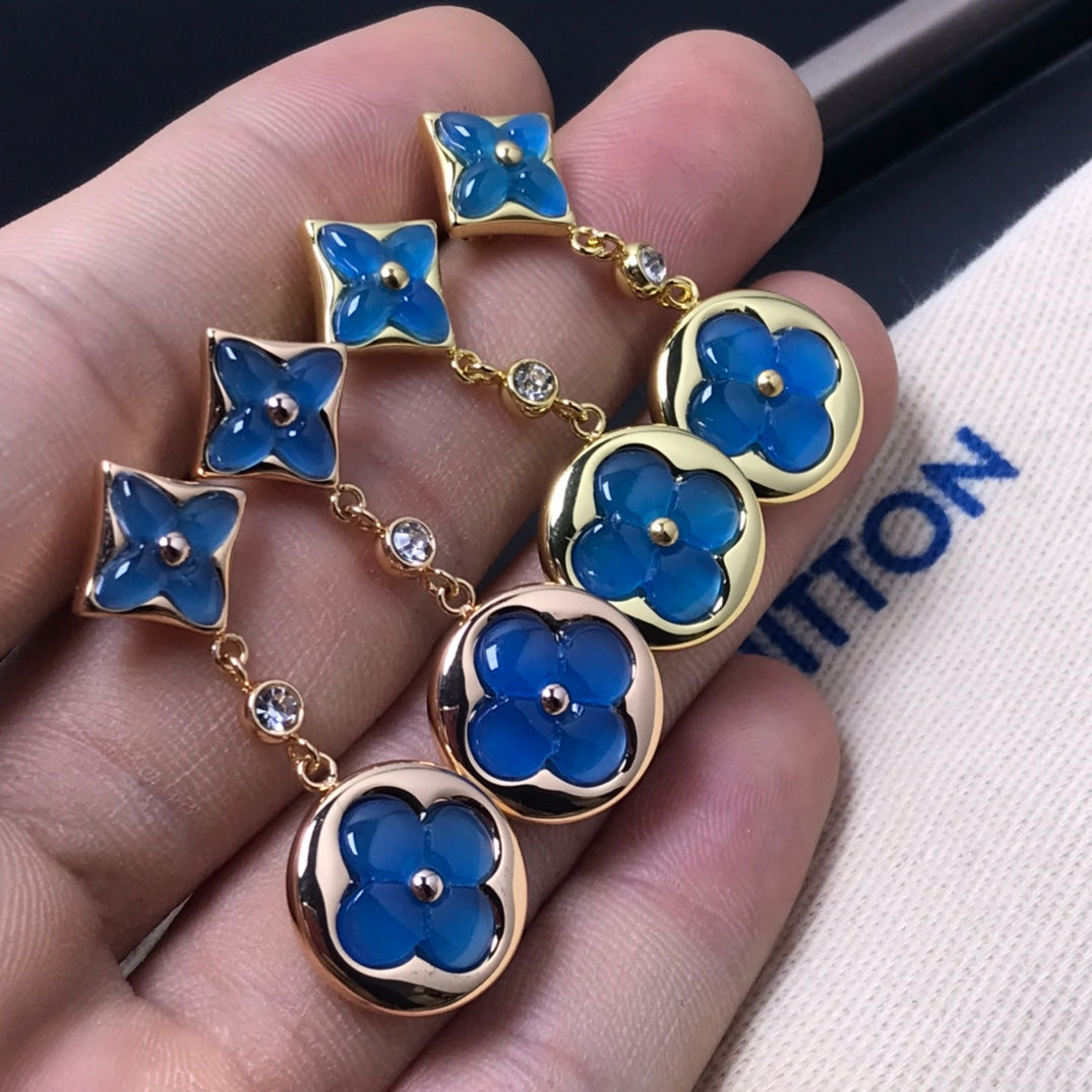 DIANA STAR AND SUN AGATE DIAMOND EARRINGS