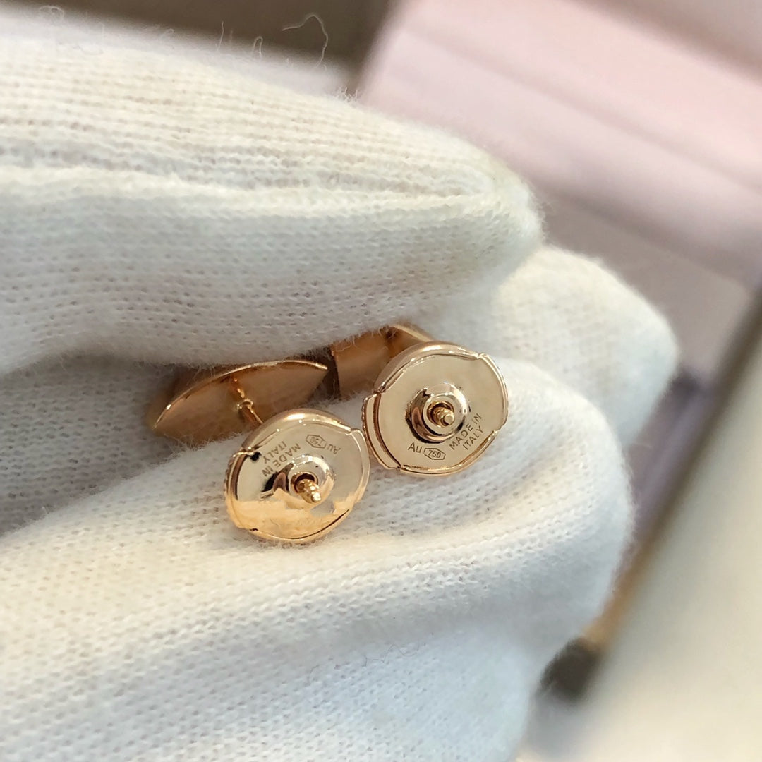 DIANA DREAM EARRINGS 3 MOTIFS ONYX MOP PINK GOLD