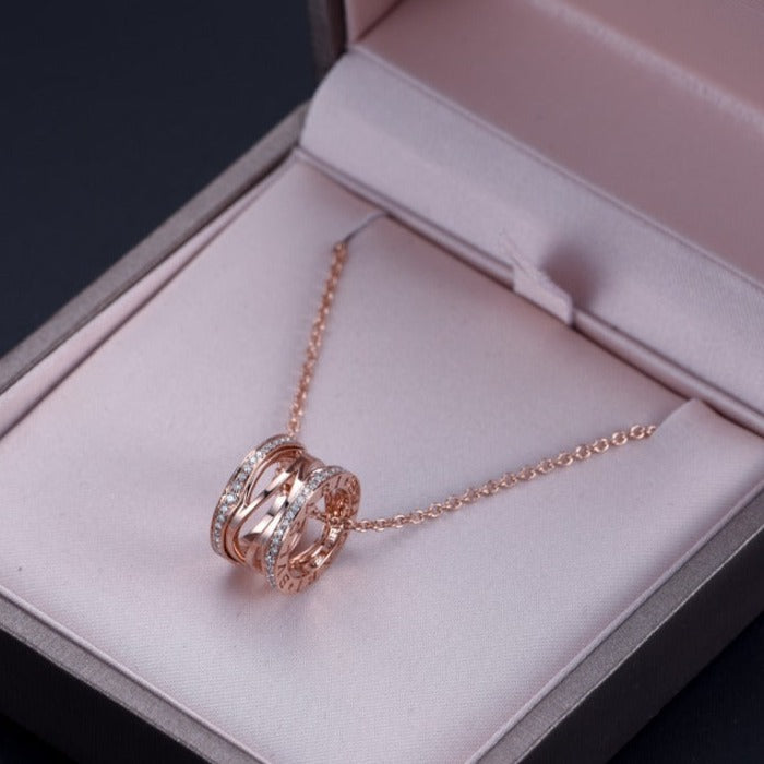 DIANA ZERO 1 PINK GOLD DIAMOND OPEN NECKLACE