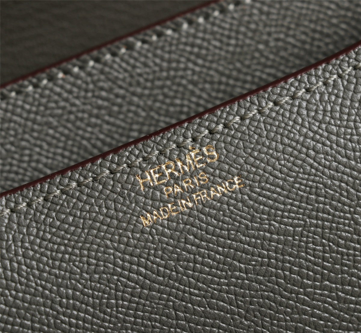 HM CONSTANCE BAGS 22 PEWTER GRAY EPSOM