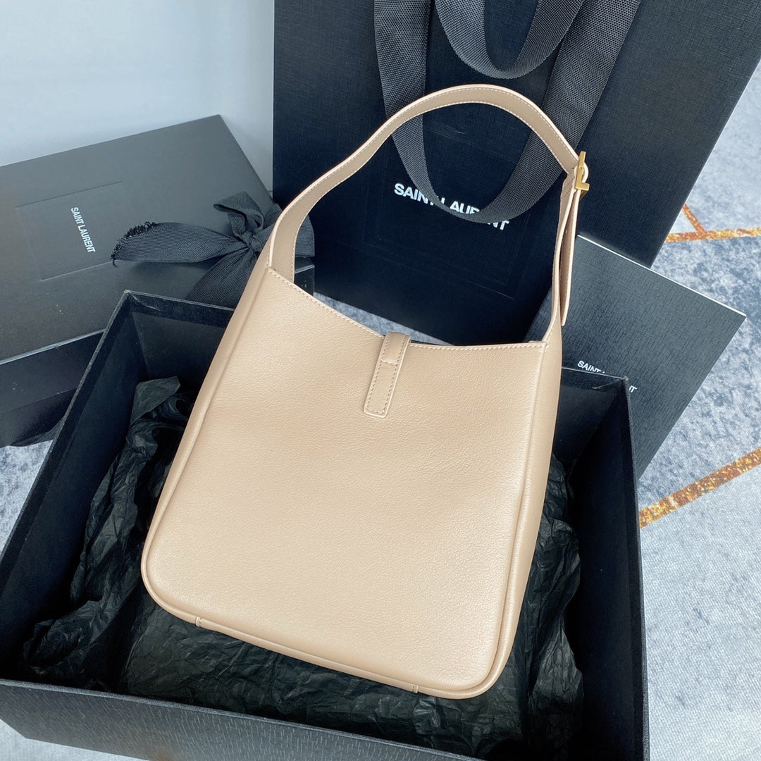 le 5a7 small 23cm dark beige calfskin