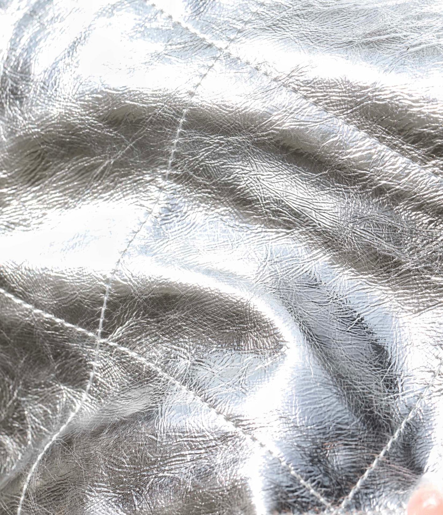 25C Hobo 22 Bag 19cm Silver Metalic Lambskin