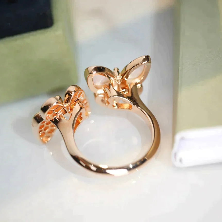 DIANA TWIN BUTTERFLY DIAMOND MOP RING
