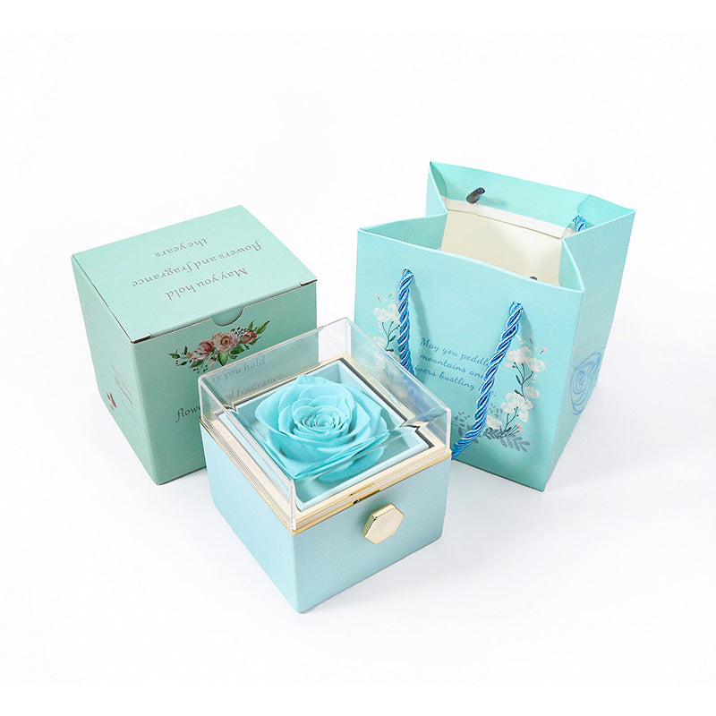 CREATIVE ROTATING PRESERVED ROSE JEWELRY GIFT BOX LOGO)