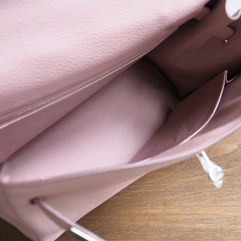 HM KELLY 28CM PINK TOGO SILVER HARDWARE