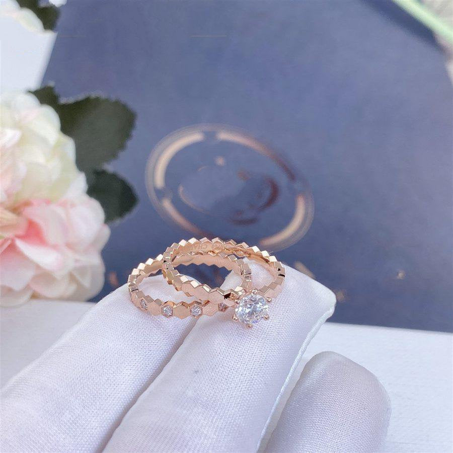 DIANA BEE LOVE RING PINK GOLD 1 DIAMOND