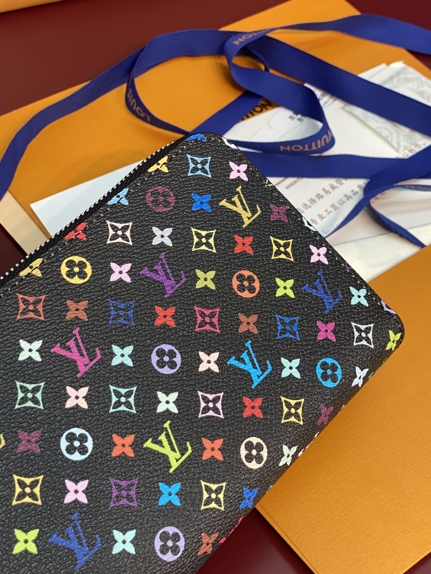 LV x TM Zippy Wallet Black Multicolor Monogram Canvas