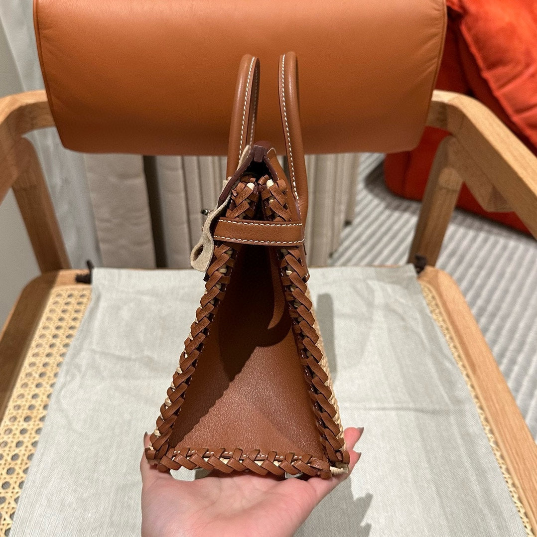 HM BIRKIN 25 CM PICNIC GOLD BAMBOO AND RATTAN