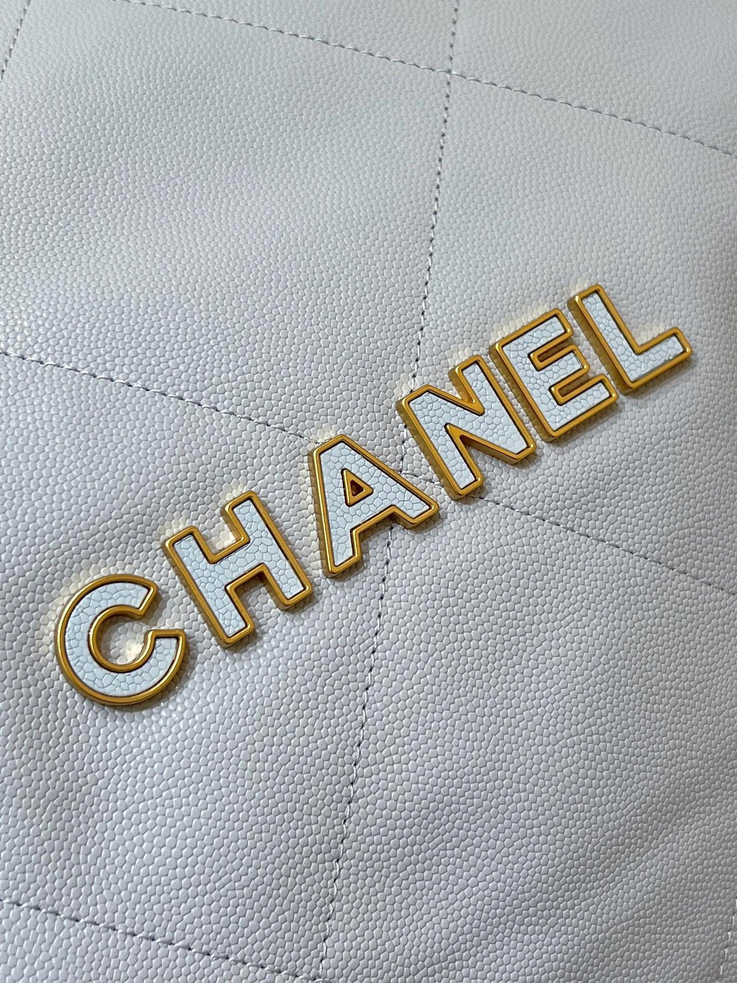 CC 24K Hobo 22 Bag Cloud Blue Grained Calfskin