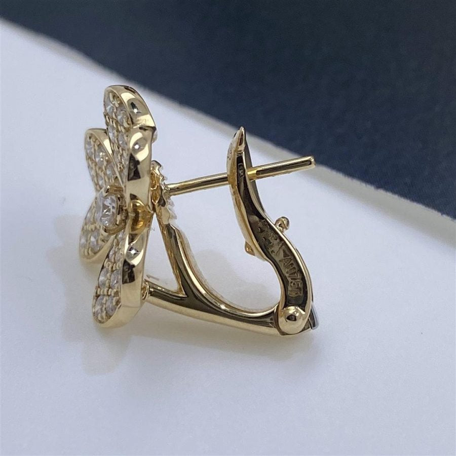 DIANA FRIVOLE GOLD FLOWER DIAMOND EARRINGS
