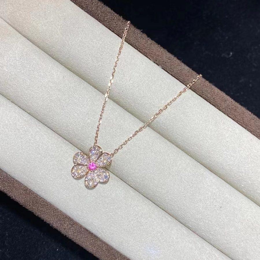 DIANA FRIVOLE ROSE GOLD FLOWER DIAMOND NECKLACE