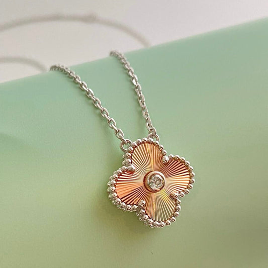 DIANA  2024 SPECIAL EDITION CLOVER 15MM DIAMOND LASER NECKLACE CHRISTMAS