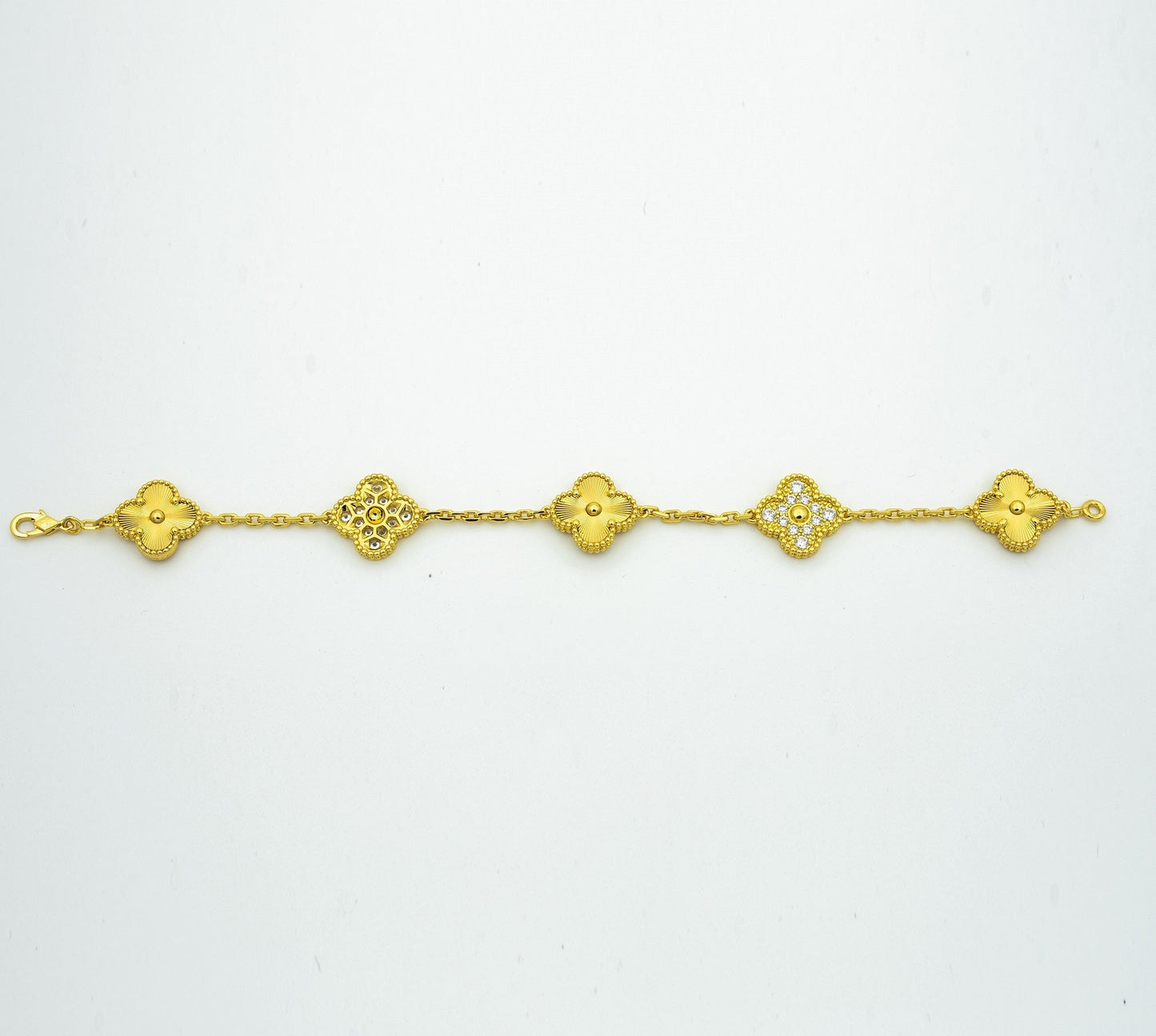 DIANA CLOVER BRACELET 5 MOTIFS GOLD DIAMOND