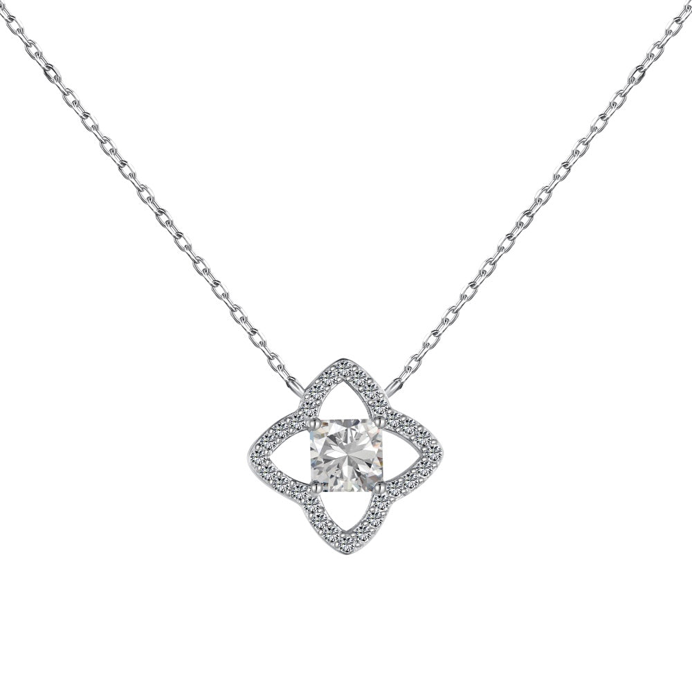 [HOT]Exquisite Flower Shape Princess Cut Necklace