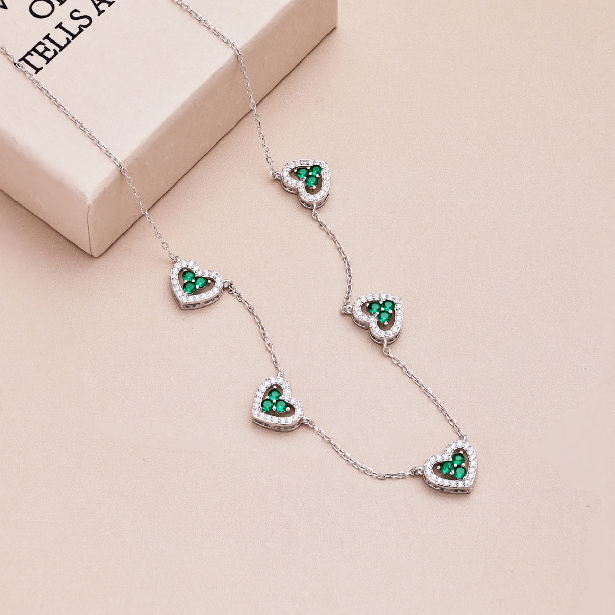 [HOT]Sparkling Five Heart Necklace