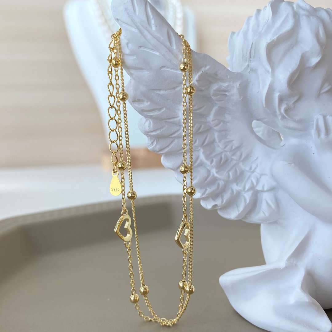 [HOT]Dainty Double Layer Love Heart Bracelet