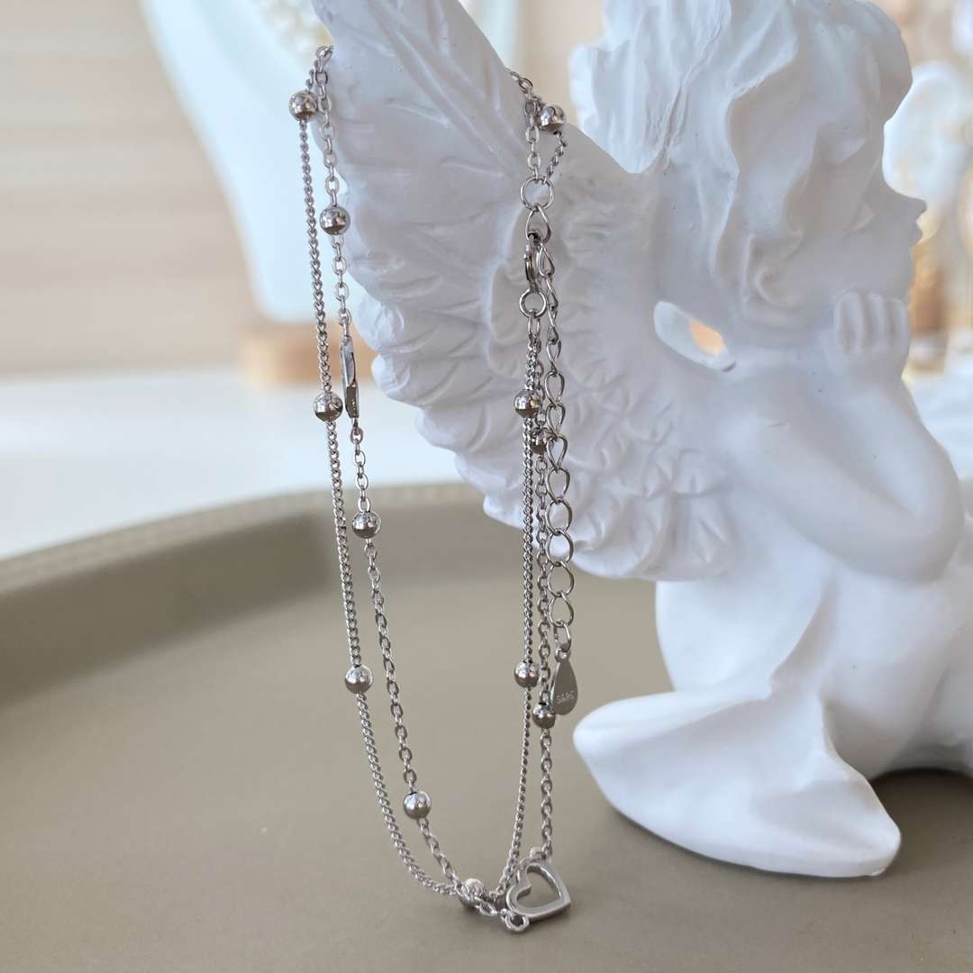 [HOT]Dainty Double Layer Love Heart Bracelet