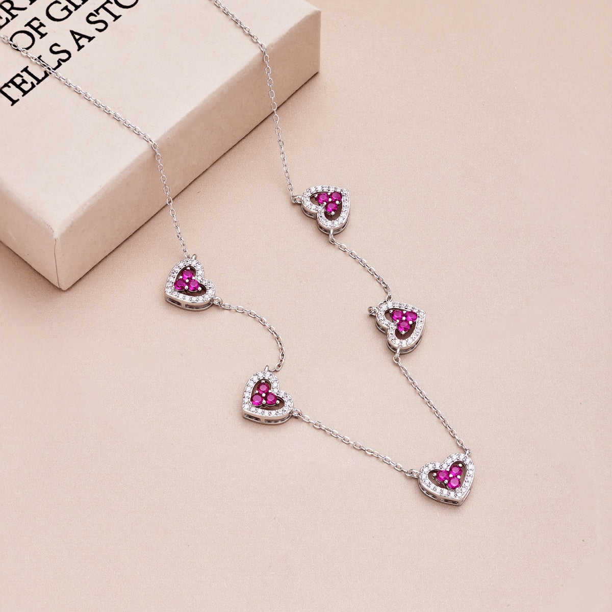 [HOT]Sparkling Five Heart Necklace