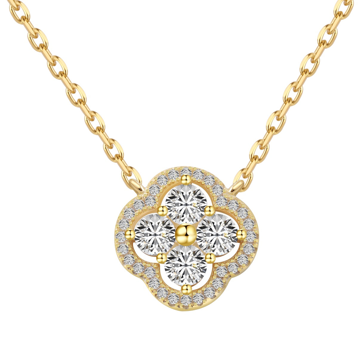 [HOT]Exquisite Necklace With Four-Leaf Clover Flower Design