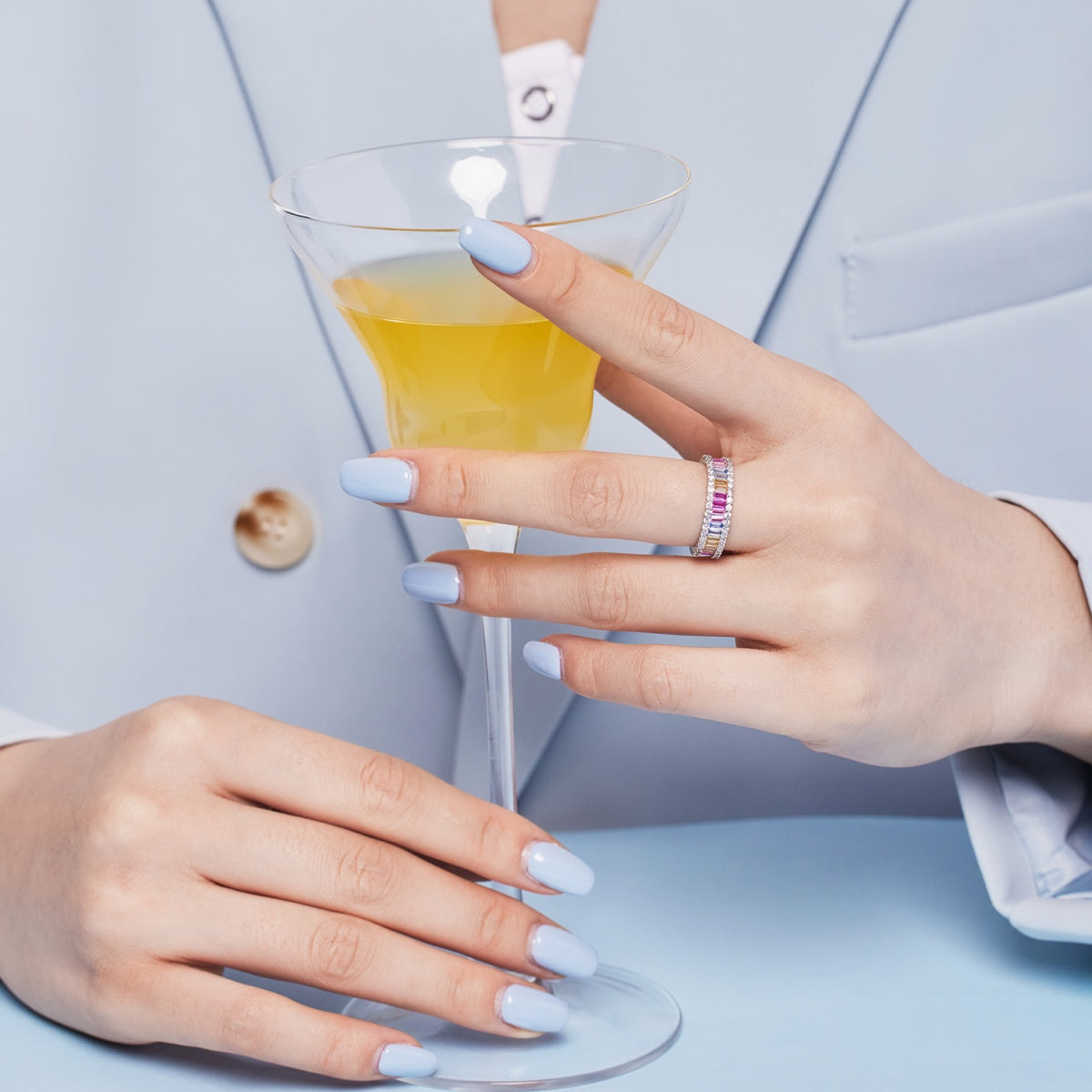 [HOT]Dainty Kaleidoscopic Emerald Cut Daily Ring