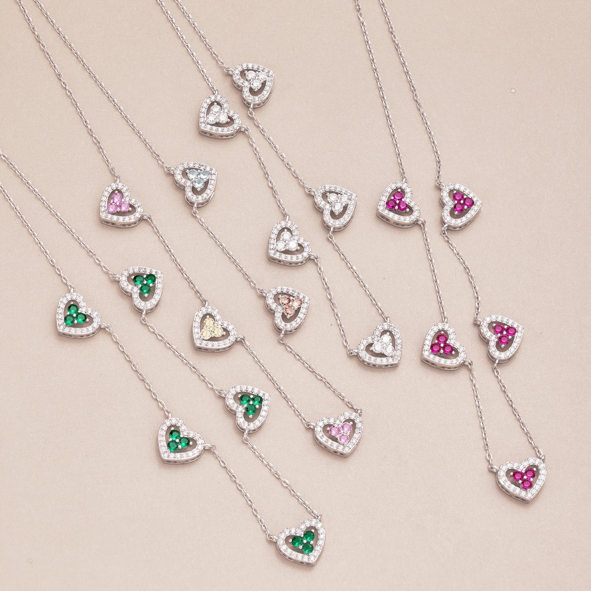 [HOT]Sparkling Five Heart Necklace