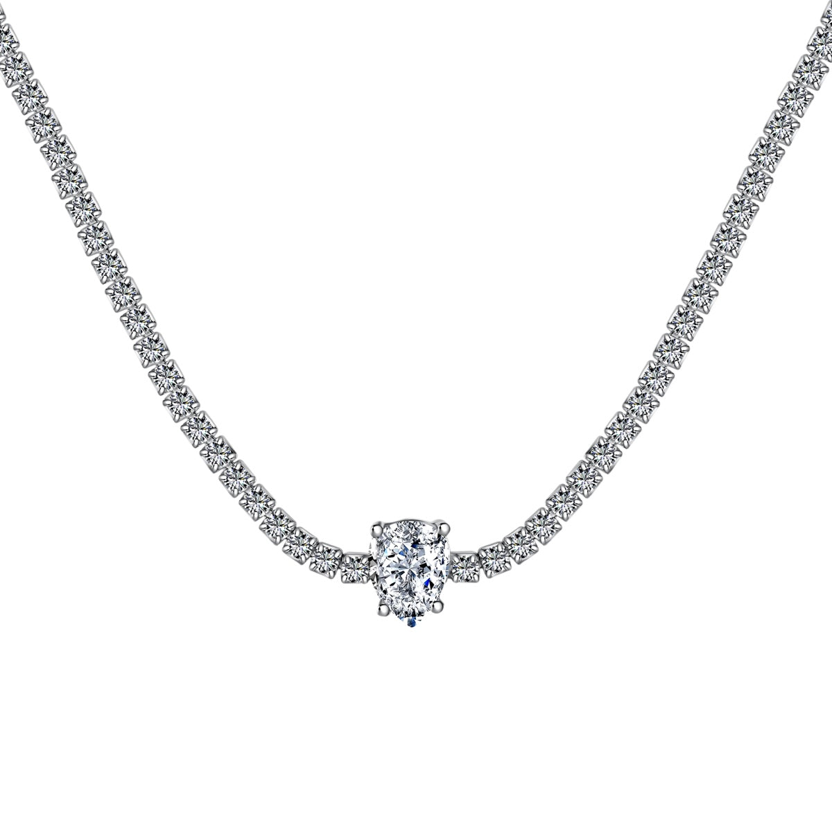 [HOT]1.0 carat Unique Pear Cut Tennis Necklace