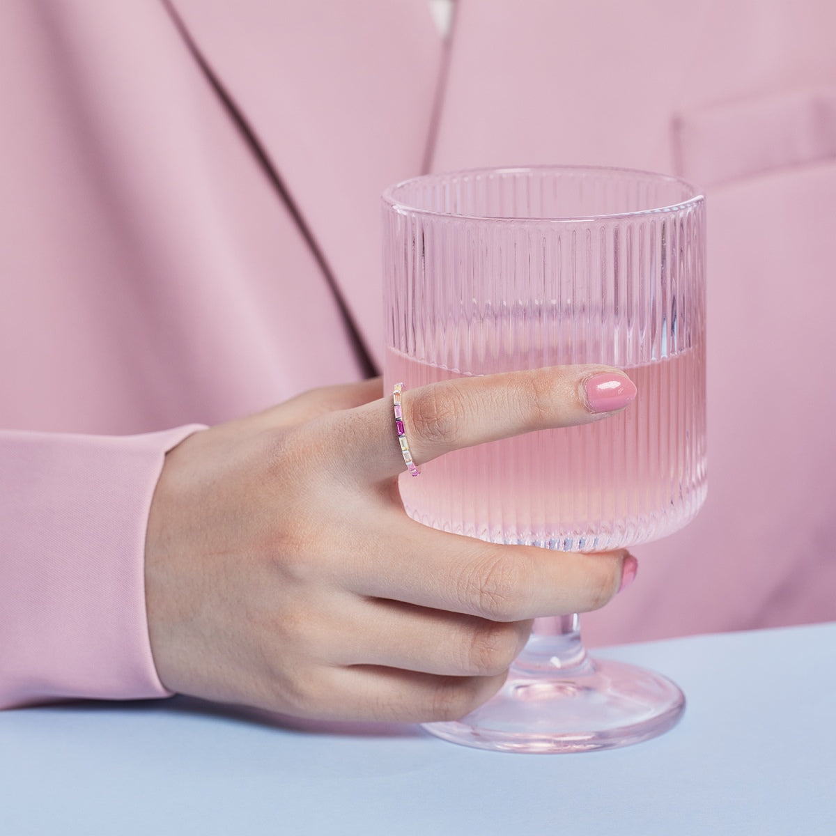 [HOT]Exquisite Multicolored Emerald Cut Daily Ring