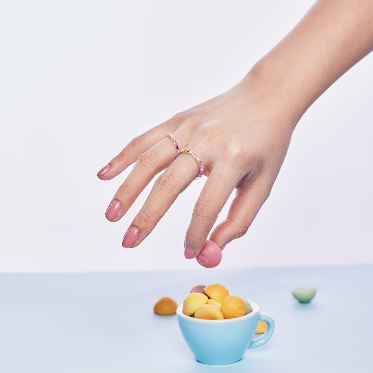 [HOT]Exquisite Multicolored Emerald Cut Daily Ring