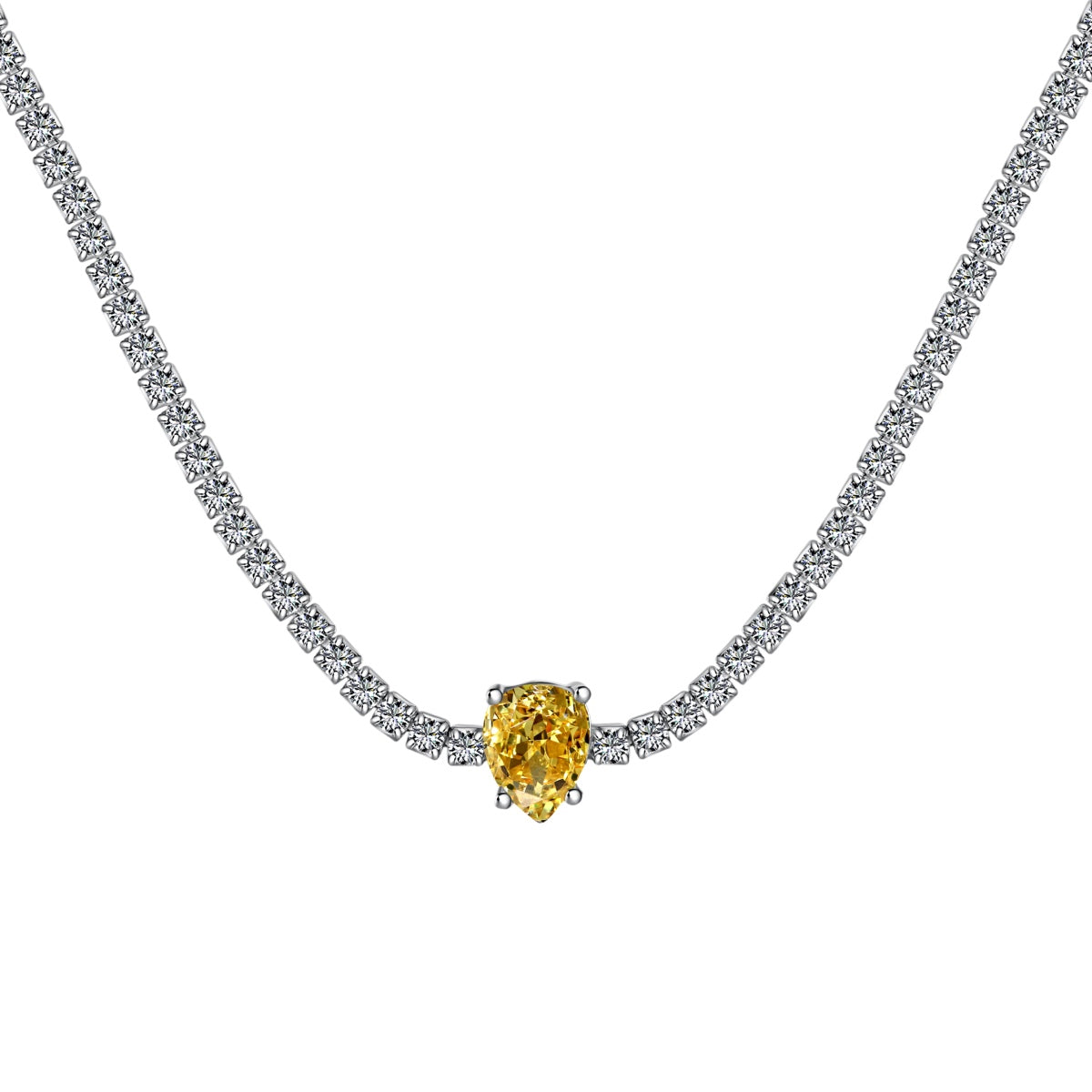 [HOT]1.0 carat Unique Pear Cut Tennis Necklace