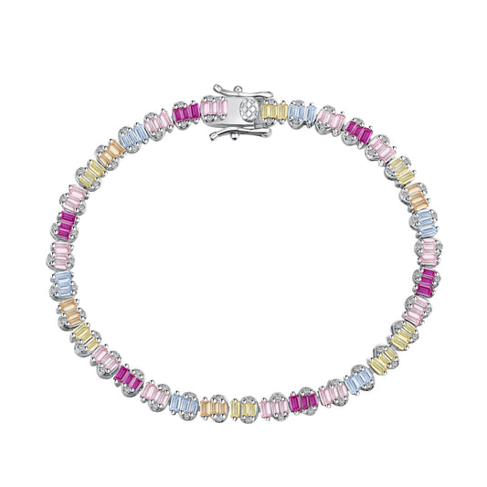 [HOT]Delicate Colorful Emerald Cut Party Bracelet