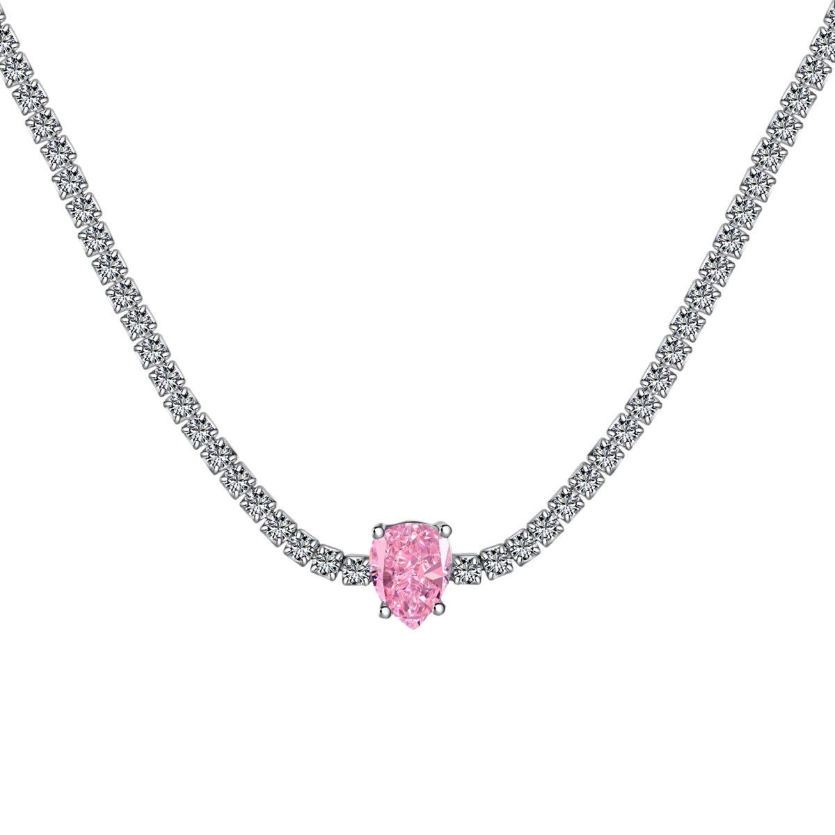 [HOT]1.0 carat Unique Pear Cut Tennis Necklace