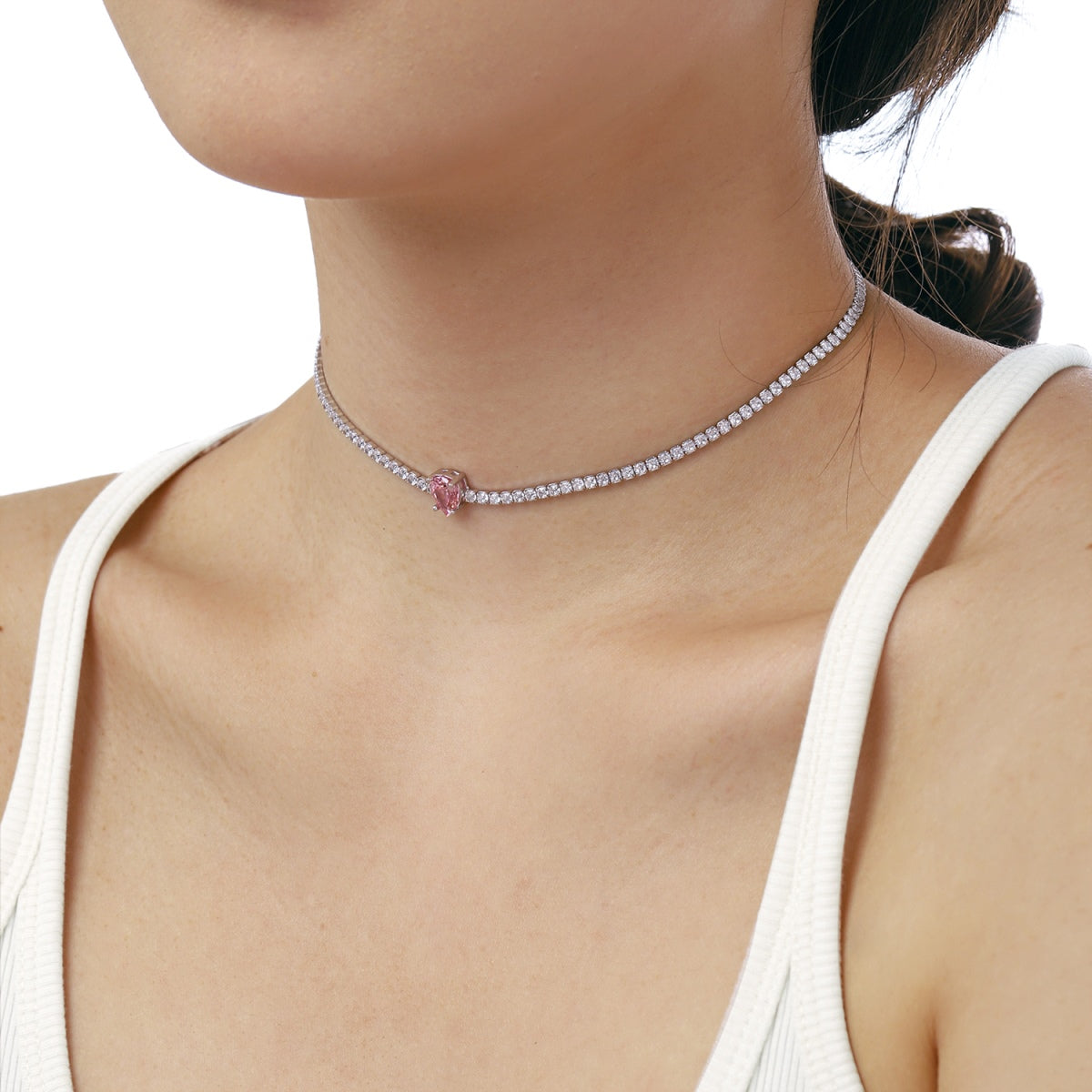 [HOT]1.0 carat Unique Pear Cut Tennis Necklace