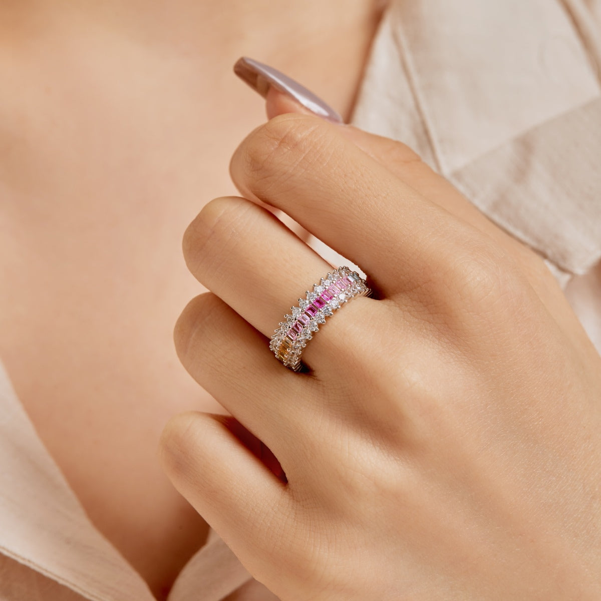[HOT]Ornate Colorful Radiant Cut Daily Ring