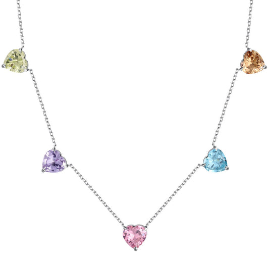 [HOT]Sparkling Colorful Heart Cut Necklace