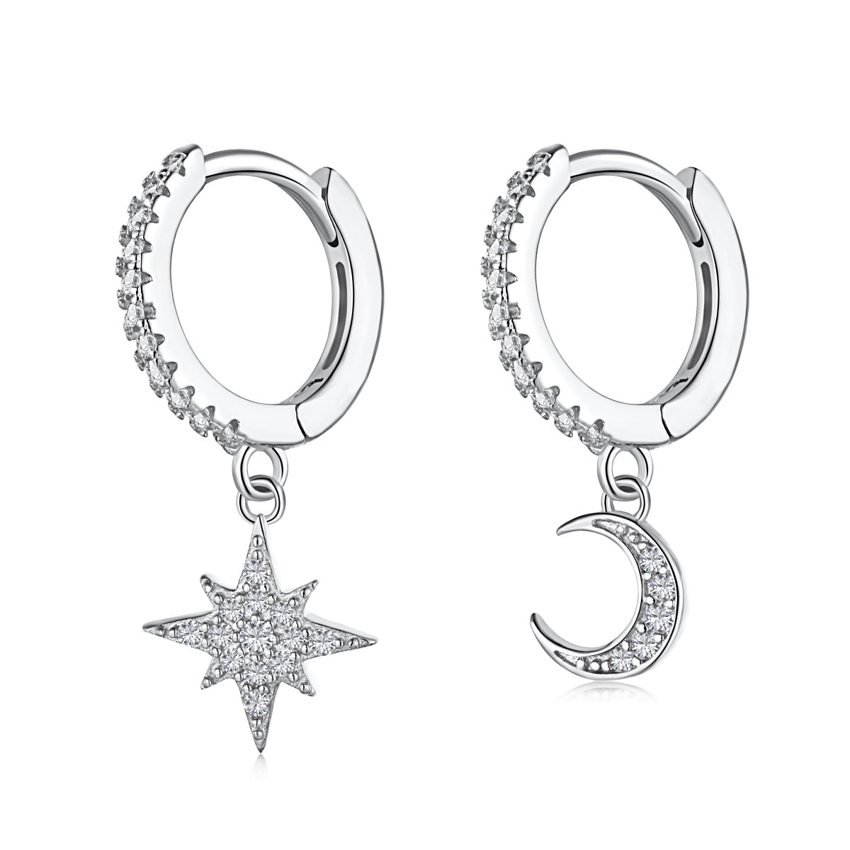 [HOT]Star and Moon Asymmetric Earrings