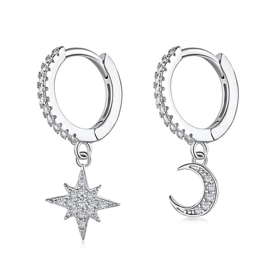 [HOT]Star and Moon Asymmetric Earrings