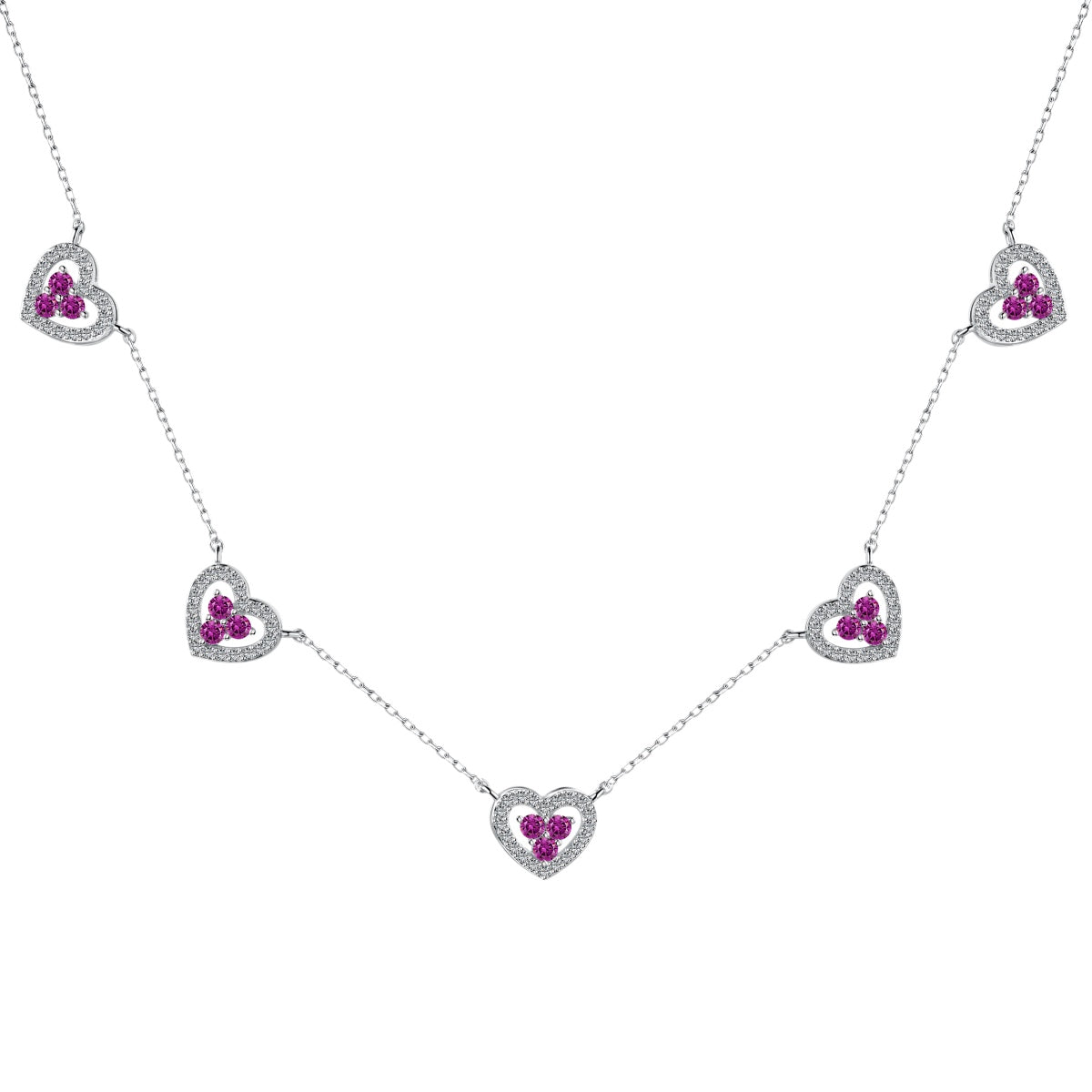 [HOT]Sparkling Five Heart Necklace