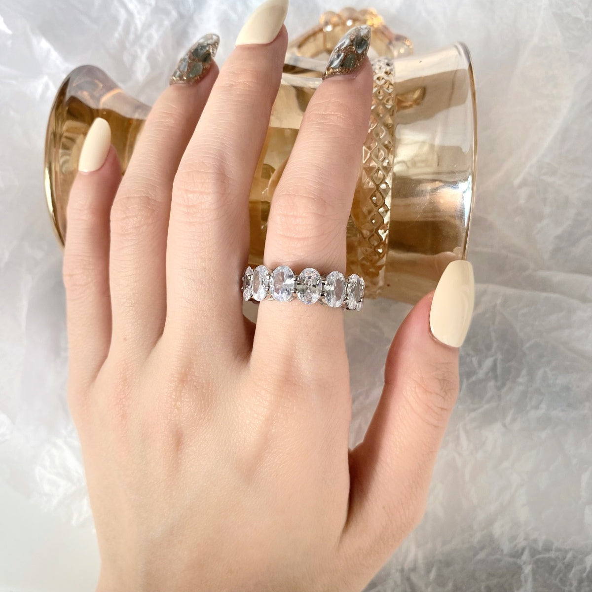 [HOT]Dainty Elongated Cushion Cut Tennis Ring