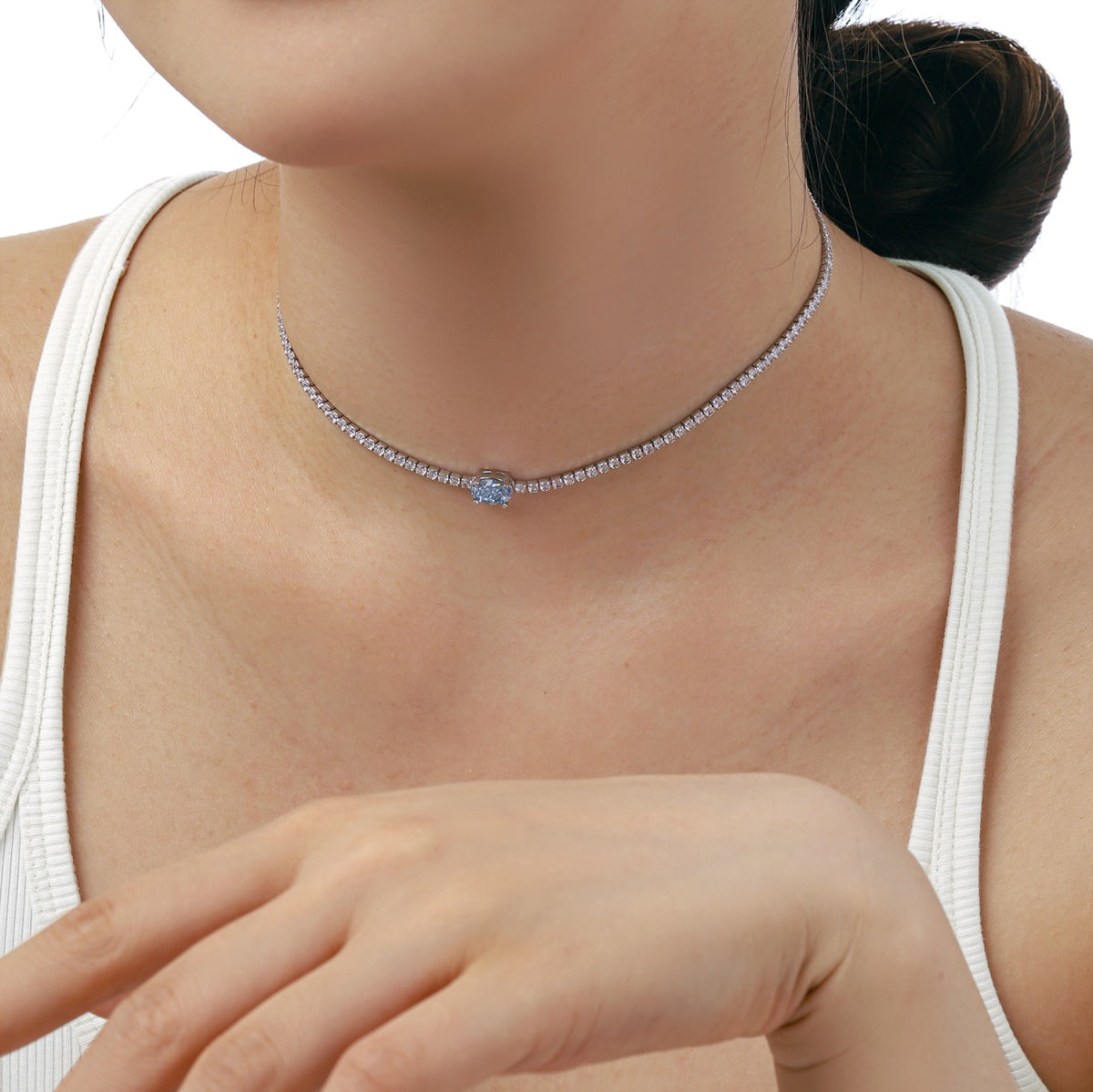 [HOT]1.0 Carat Shining Oval Cut Necklace