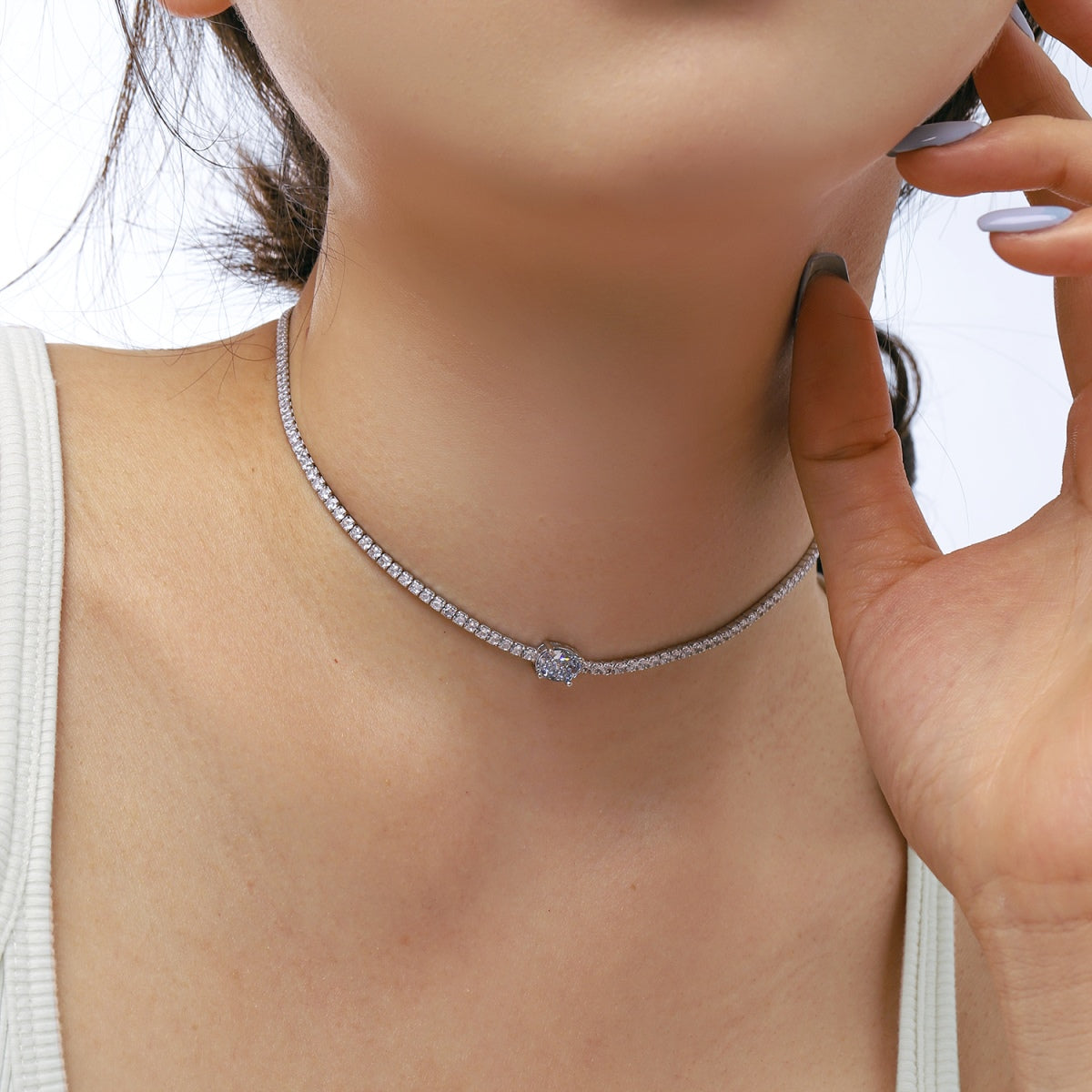 [HOT]1.0 Carat Shining Oval Cut Necklace