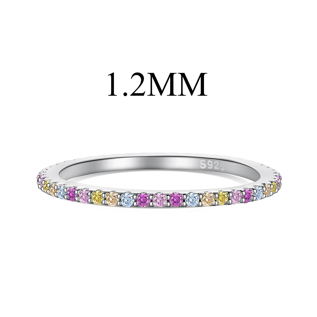 [HOT]Ornate Colorful Round Cut Tennis Ring