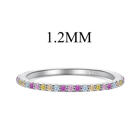 [HOT]Ornate Colorful Round Cut Tennis Ring