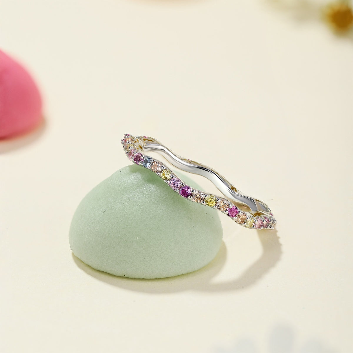 [HOT]Dainty Colorful Round Cut Party Ring