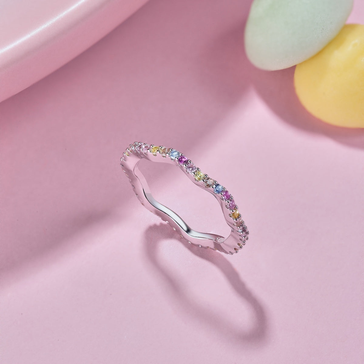 [HOT]Dainty Colorful Round Cut Party Ring