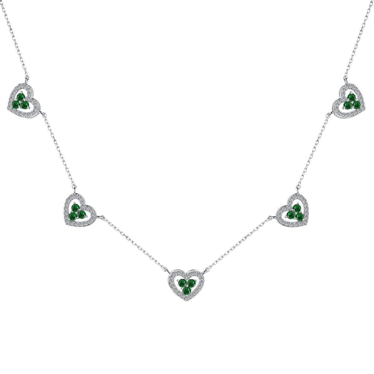 [HOT]Sparkling Five Heart Necklace