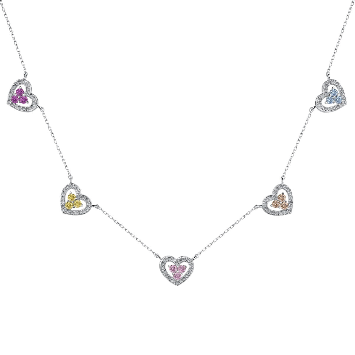 [HOT]Sparkling Five Heart Necklace