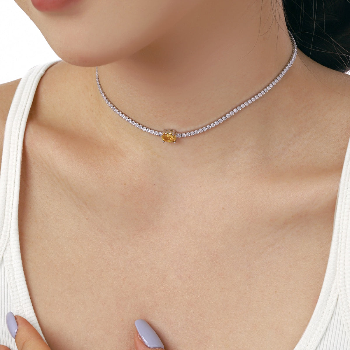 [HOT]1.0 Carat Shining Oval Cut Necklace