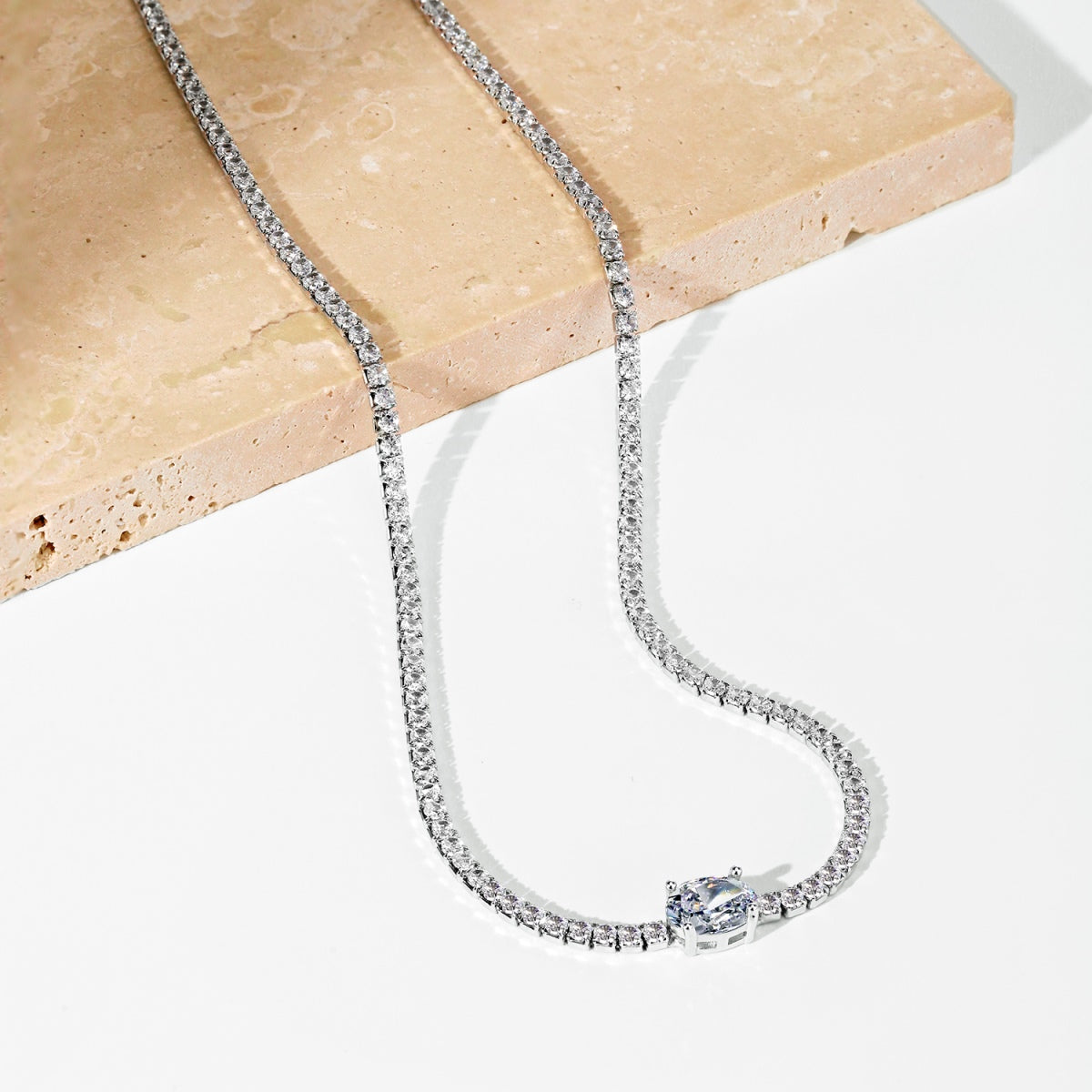 [HOT]1.0 Carat Shining Oval Cut Necklace