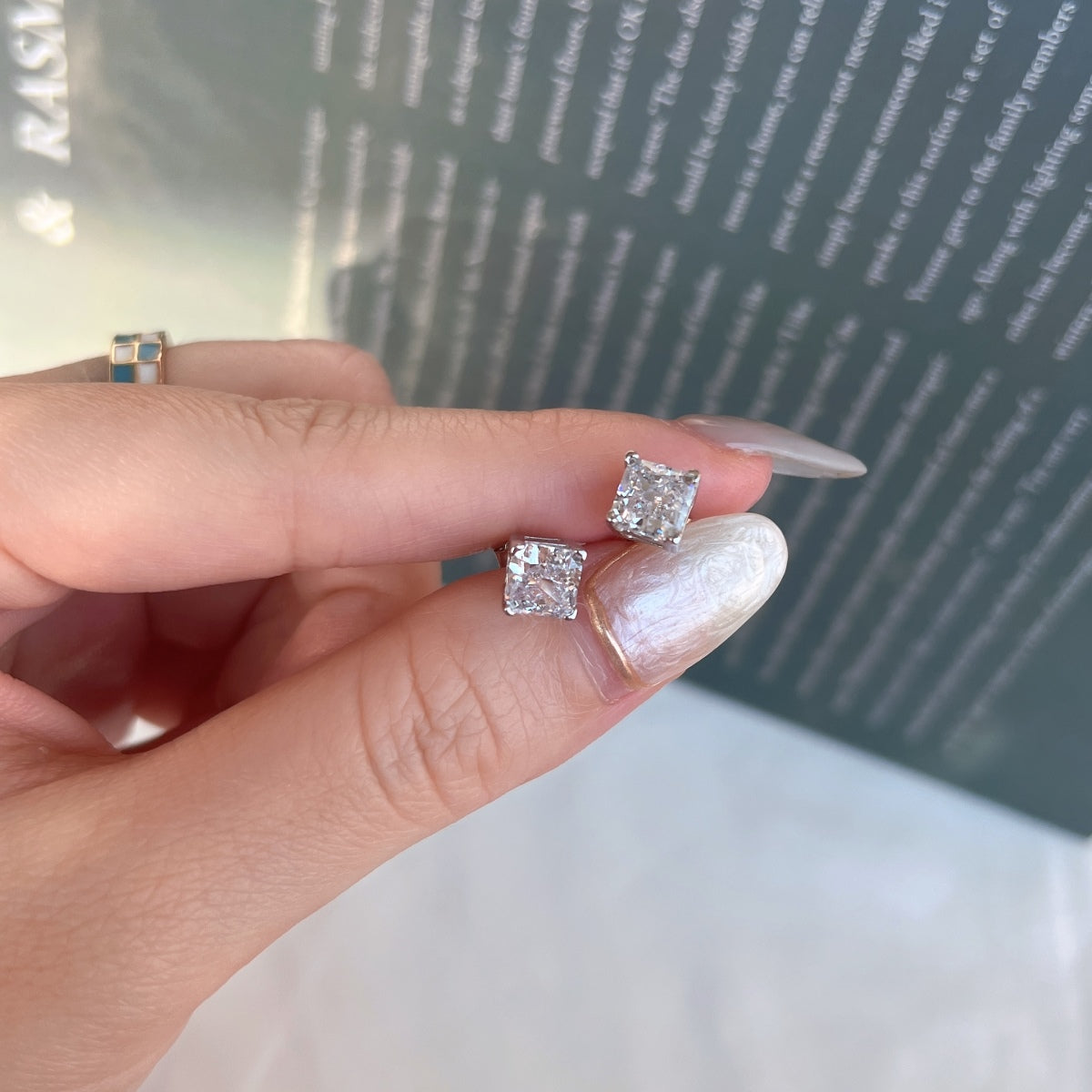 [HOT]1.0 Carat Radiant Princess Cut Wedding Earrings