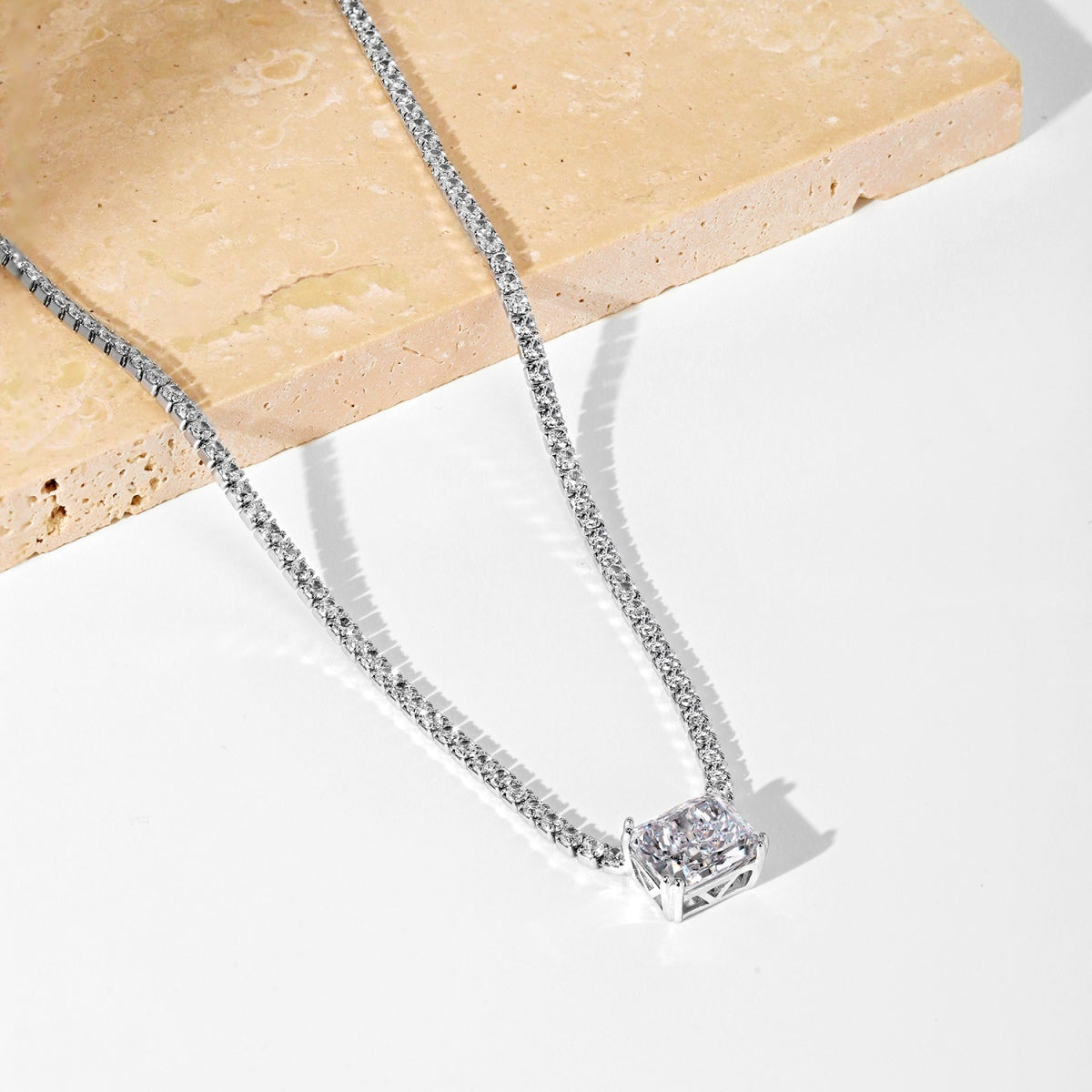 [HOT]4.0 Carat Elegant Radiant Cut Necklace